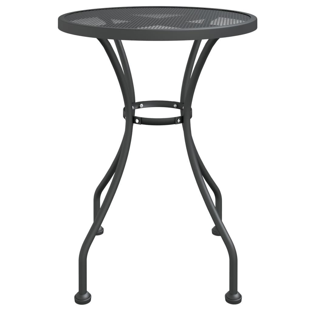 Round Expanded Metal Mesh Tabletop Garden Dining Table Anthracite Patio Furniture