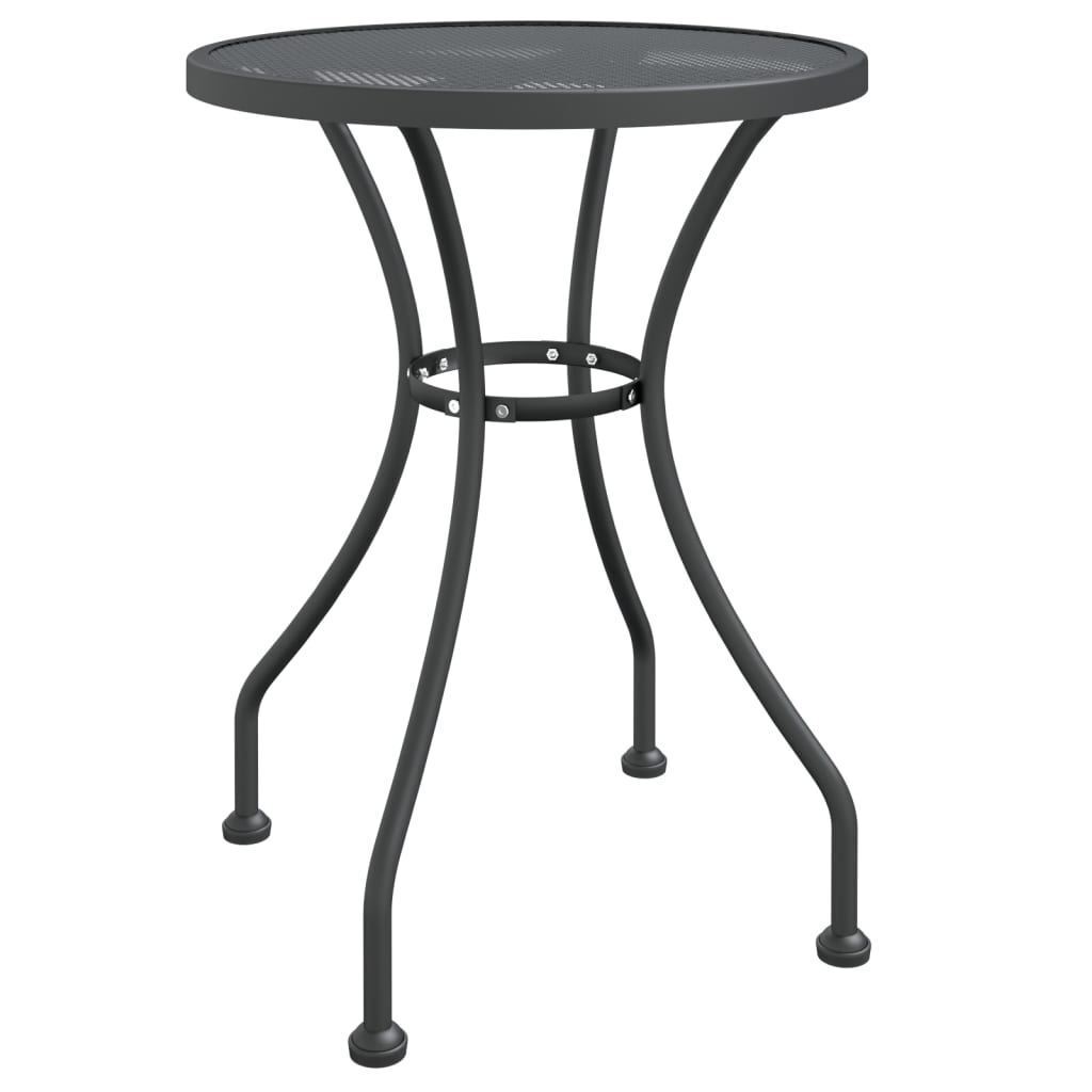 Round Expanded Metal Mesh Tabletop Garden Dining Table Anthracite Patio Furniture