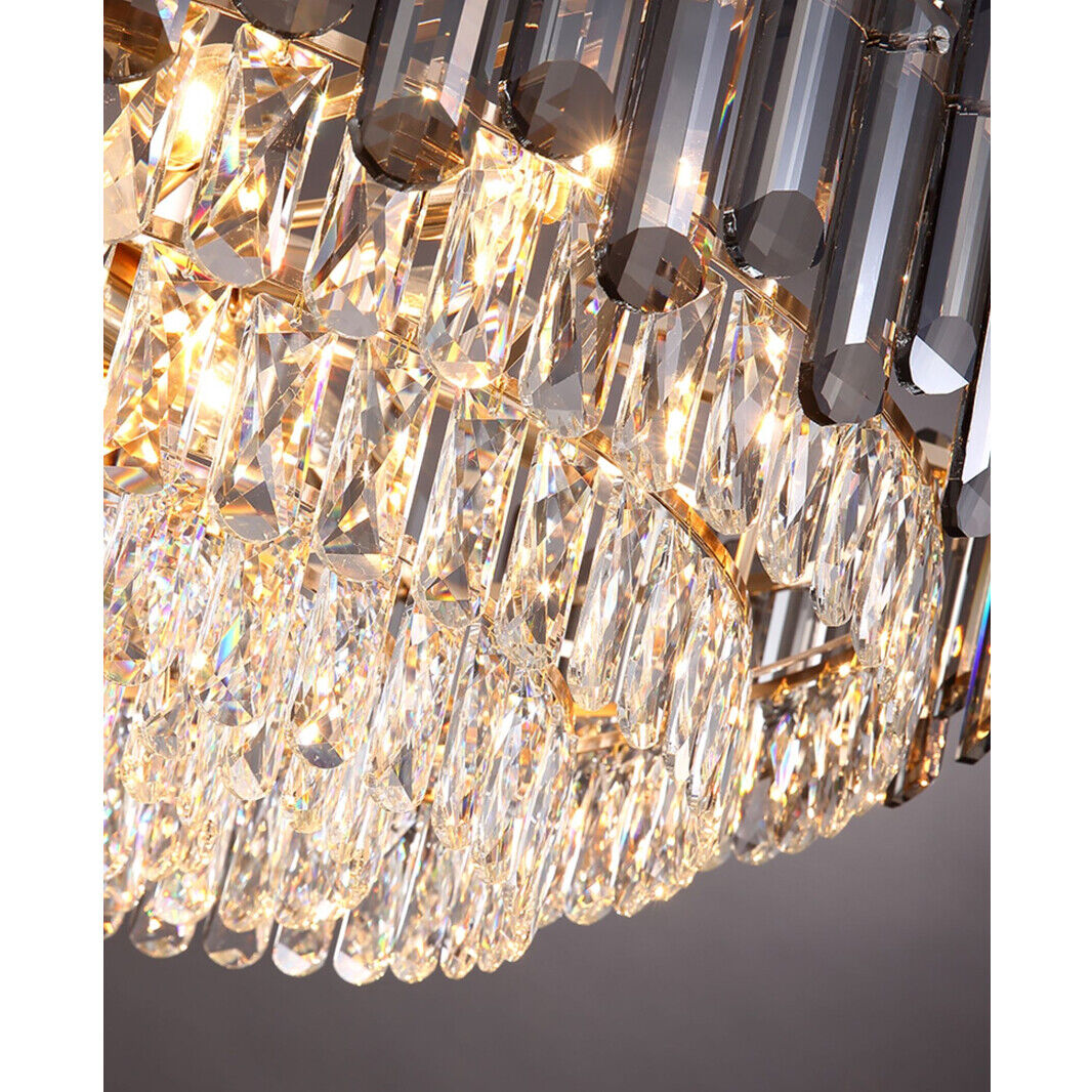 10-Light Classic Contemporary Crystal Chandelier 60cm Lighting Fixture Elegant Modern