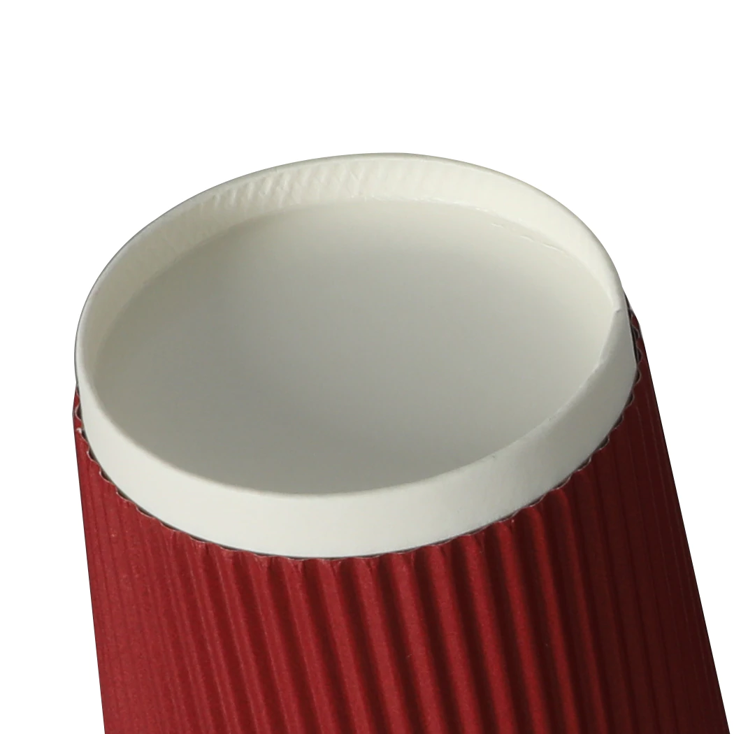 100 Pcs 12oz Red Disposable Take Away w Lids Coffee Paper Party Cups Triple Wall