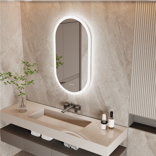120CM Oversize Bath Mirror Antifog Makeup Vanity Mirror LED Backlit