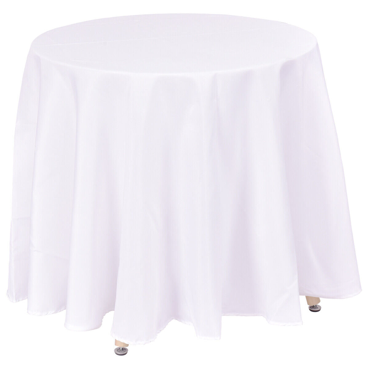 10 Pcs White Tablecloth Premium Table Round Cover Wedding Banquet 230 cm Party